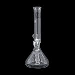Clear glass bong isolated on a black background.
