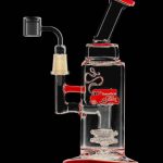 Front view of the Cheech & Chong Showerhead Perc Dab Rig - Anthony, showcasing its glass construction and unique showerhead perc design.