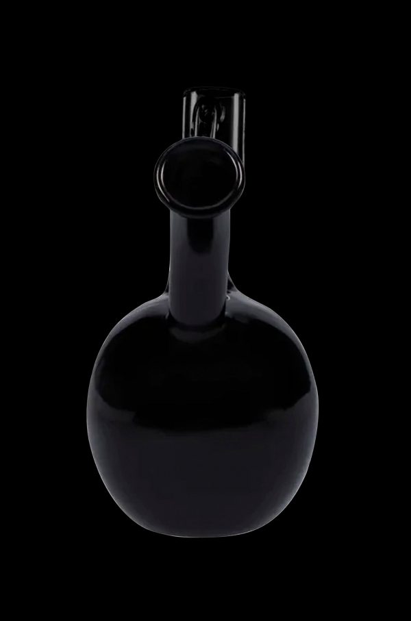 Black glass bubbler for smoking cannabis.