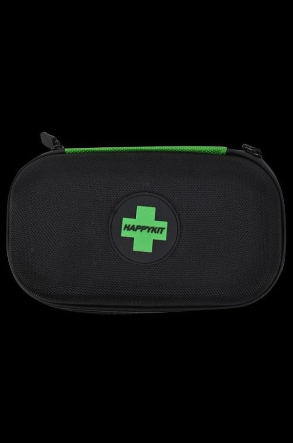 Front view of the Very Happy Dab Kit, a closed, black case with a zipper, presented on a plain white background.