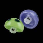 A detailed, angled view of the Mushroom Fungi Glass Carb Cap, showcasing its smooth, reflective surface against a dark background.