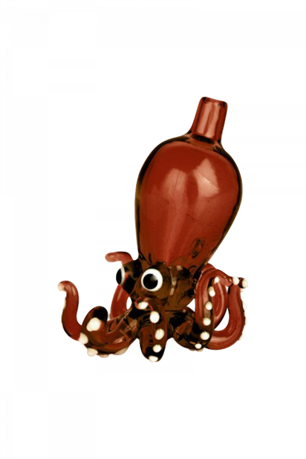 A detailed close-up of the Octopus Themed Directional Carb Cap, showing its intricate, swirling design in a dark, glossy finish.