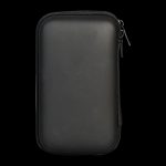 Front view of the Portable Silicone Dab Travel Kit, a black, zipped case resting on a dark surface.