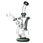 Front view of the Pulsar "Torch Water" Gravity Ball Rig Recycler, showcasing its clear glass construction and unique spherical design.