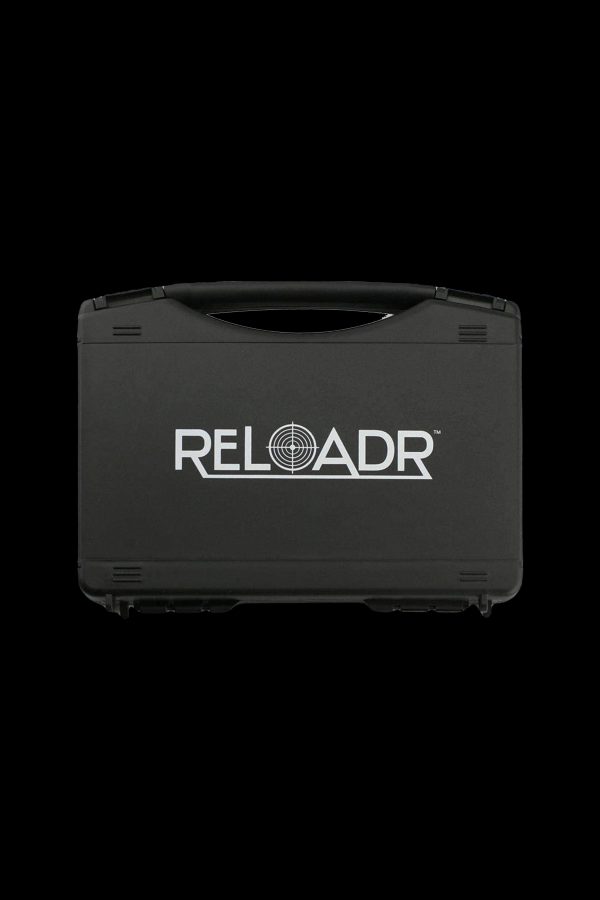 Black cannabis accessories case with “RELOAD™” logo.