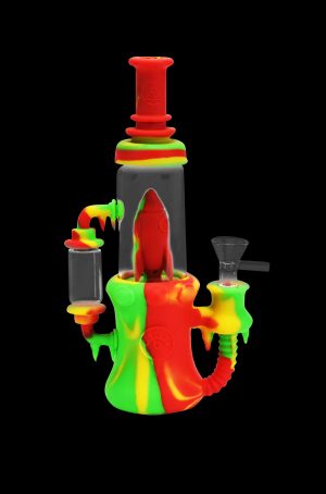 Colorful silicone rig with glass bowl.