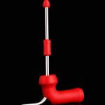 Red silicone nectar collector with a titanium tip, displayed against a black background.