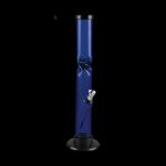 Blue glass water pipe isolated on a black background.