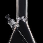 Glowing glass bong with purple accents on a black background.