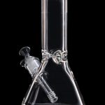 Front view of the 10" 5mm Ice Pinch Beaker, showcasing the clear glass and beaker shape against a dark background.