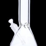 Clear glass bong isolated on a white background.