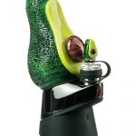 The Empire Glassworks Avocadope Carb Cap for Puffco Peak is shown in a close-up, angled view against a neutral background.