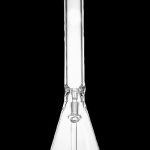 Clear glass bong with green accents.