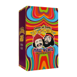 Front view of the Cheech & Chong "Maui Waui" Dab Rig with a vibrant, colorful background and a close-up focus on the glasswork.