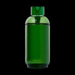 Emerald green glass cannabis oil vial with a unique, rounded cap.