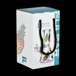 Pineapple-themed gift box containing a glass water pipe.