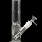 Clear glass bong with ice catch and removable downstem.