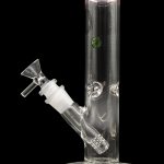 Clear glass water pipe (bong) with ice catch and detachable downstem.